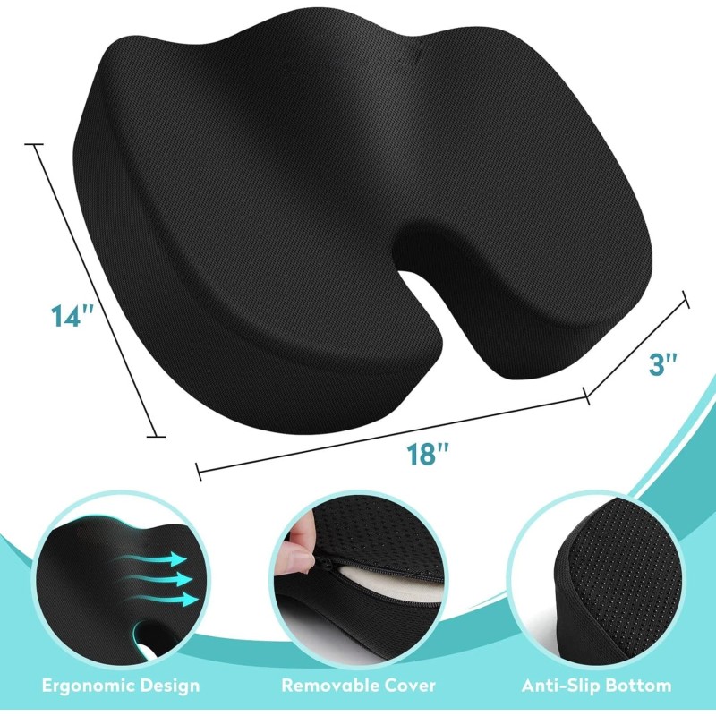 Gel Seat Cushion for Sciatica Relief | Office Chair Cushion