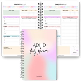 ADHD Daily Planner for Neurodivergent Adults - Productivity Daily Planner & Task Management to Stay Organized and Focused - A5 Pastel Rainbow