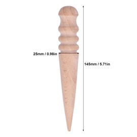 Leather Burnisher Tool, Edge Slicker, Wood Leather Burnisher Tool Tapered Beech 4 Grooves DIY Burnishing Polishing for DIY, Leathercraft Accessories