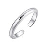 Sterling Silver Plain Dome Adjustable Toe Band Ring (Silvery, One