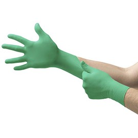 Ansell Microflex 73-847 Disposable Neoprene Gloves, Powder-Free, Excellent Protection for Mechanical, Industrial and Chemical Work, Latex-Free, Green, Size L (100 Gloves)