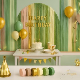 Captain Decor 6 Sage Green Streamers, 492 FT Sage Green Birthday Decorations, Party Decorations, Crepe Paper Streamers for Baby Shower, Wedding, Bridal Shower Party Supplies (1.8 inch x 82 ft/Roll)