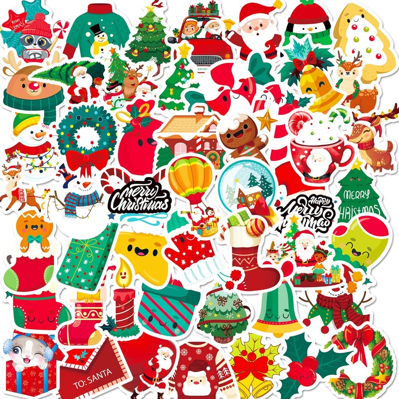 Acuiwer 100PCS Christmas Stickers Cartoon Kids Stickers for Water Bottles