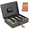FiiMan Cash Box with Money Tray and Lock, Metal Locking