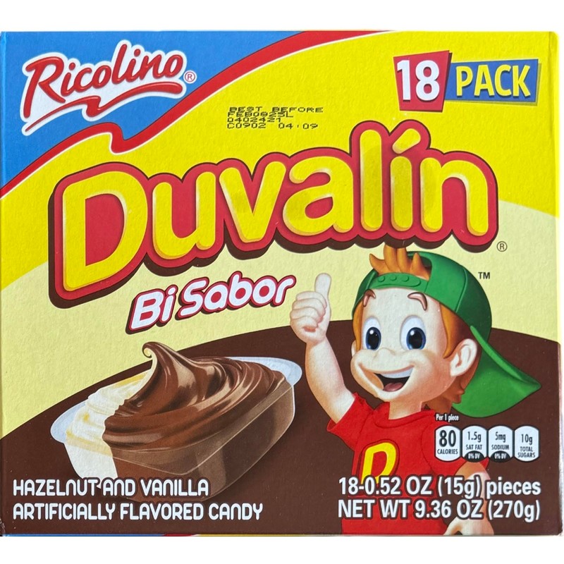 Duvalin Mexican Sweets Strawberry-Vanilla, Hazelnut-Vanilla, Hazelnut-Strawberry and Tri-Flavor Pack of