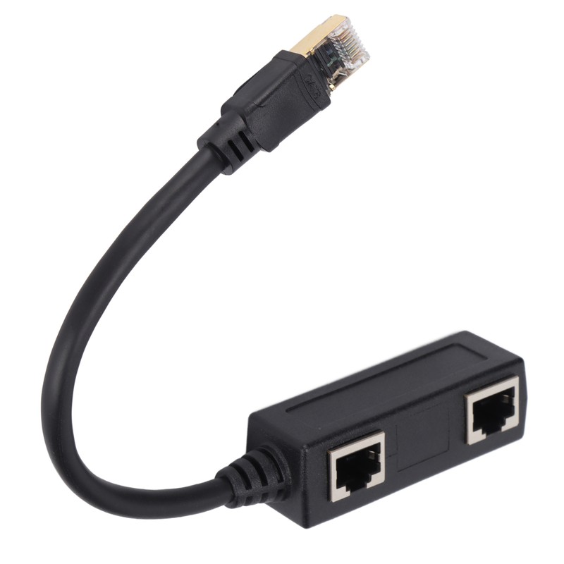 Ethernet Splitter Practical Stable Reliable Durable Black CAT8 Network Cable