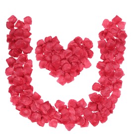 Grever 1000 Pieces Valentine's Day Artificial Silk Rose Petals Faux Red Flowers for Wedding Valentines Proposal Anniversary and Romantic Party Decoration (Dark Red)