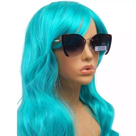 Foster Grant Rainbow Snakeskin Cat Eye Half Frame Gold Metal Sunglasses