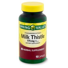 BASKETGOODS Spring Valley Milk Thistle Extract 175 mg, 90 Capsules – Standardized Herbal Supplement with Silymarin, Set by Basket Goods