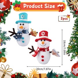 2Pcs Mini Christmas Snowman Figures Xmas Snowman Dolls with Top Hat and Scarf Cute Standing Christmas Decorations Foam Felt Snowman Ornaments for Christmas Home Decor Festive Gifts
