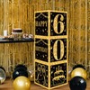 60th Birthday Decorations Boxes For Men Women - 3pcs Black