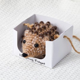 VioraWhite Fidget Toy Beaded Fidget Hedgehog Crochet Toy Handmade Crochet Animals Adoption Pets with Adoption Certificate Sensory Toy for Autism