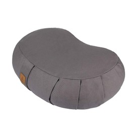 FelizMax Crescent Zafu Meditation Pillow, Zabuton Yoga Bolster, Meditation Cushion, Floor Pouf, Yoga Pillow, Zippered Organic Cotton Cover, Natural Buckwheat, Kneeling Pillow - Large