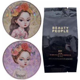 Beauty People 절대 철벽녀 두유 단백질 크림 커버 쿠션 시즌 16 본품+리필 택1종 /뷰티피플 Absolute Fortified Woman Soy Protein Cream Cover Cushion Season 16 Original + Refill 1 Type / Beauty People [Product No. 21 (Random case) + Refill]