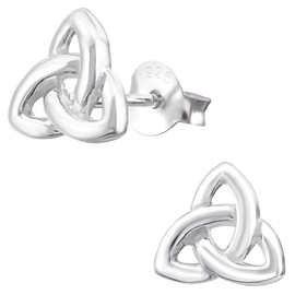 EYS JEWELRY Trinity Women's Celtic Triangle Knot Stud Earrings 925 Sterling Silver Women's Earrings, Sterling Silver