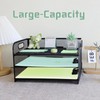 Paper Letter Tray with Handle, 3 Tier Metal Mesh Desk
