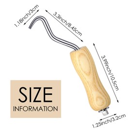 Therwen 4 Pieces Wire Twister with Wooden Handle Concrete Wire Tie Twister Tool Hand Steel Tie Tool for Fence Twisting