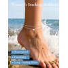 SILVERCUTE Sterling Silver Anklets for Women, Waterproof Initial Heart Ankle
