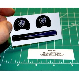 2001 XFL Chicago Enforcers Diecut *DECAL SHEET ONLY* Football Gumball Helmets