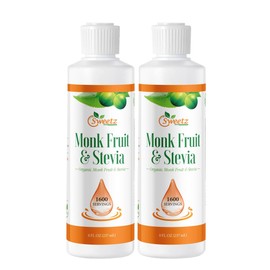 Monk Fruit & Stevia Liquid Sweetener Drops - Natural Sweeteners & Sugar Alternatives - Delicious Blend with No Bitter Aftertaste -Concentrated Sweetener Liquid Drops Extract – 8 Fl Oz (2 packs)