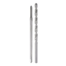 TOP-VIGOR Tap & Bit Sets, M6 x 1 H2 Straight Flute Machine Thread Milling Tap 150mm Extra Long, 6mm High Speed Steel (HSS) Twist Drill Bit for DIY, Repair, Cutting External and Internal Thread