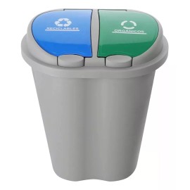 DecoHome Bote De Basura 2 Compartimentos Organicos Reciclables 50lts