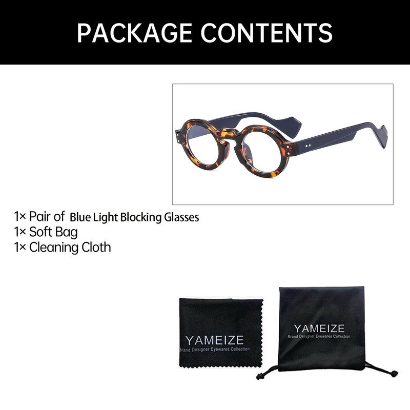 YAMEIZE Oval Blue Light Filter Glasses for Women Men Retro