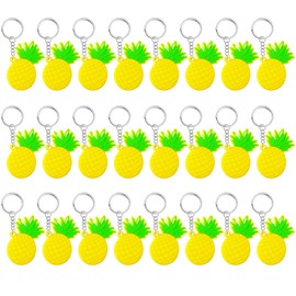 KeeStar 24 Pack Pineapple Keyring Party Favor Packs for Hawaiian Luau Aloha Baby Shower, Kids Party Giveaway Gift, Birthday