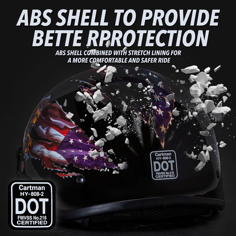 Cartman Cruiser Scooter Motorcycle Half Face Helmet, Patriotic Eagle USA