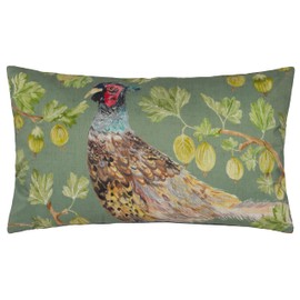Evans Lichfield Grove Pheasant Outdoor Cushion Cover, Olive, 30 x 50 cm