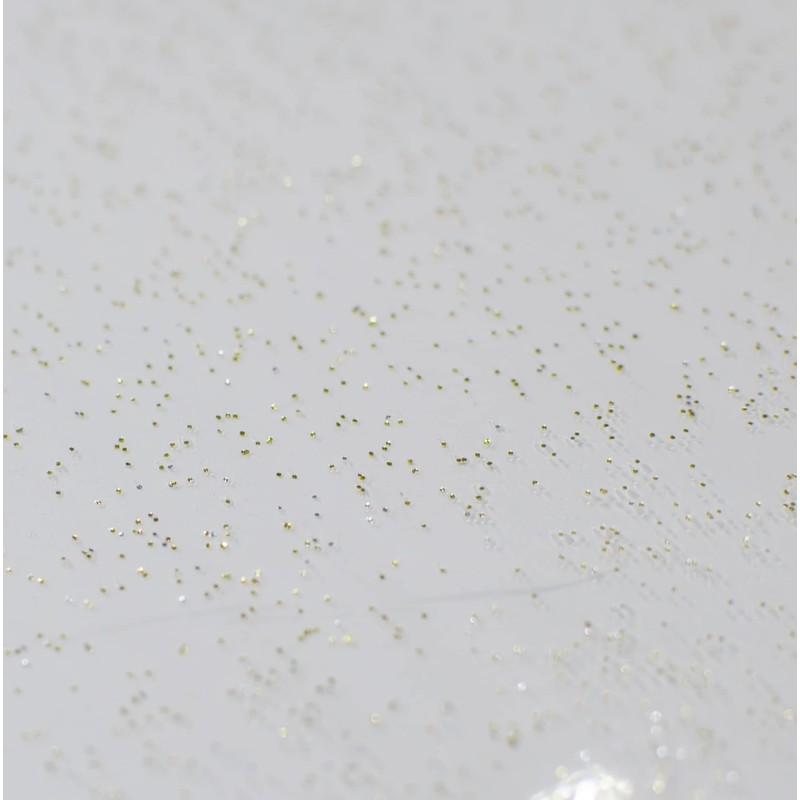 GEMITEX Transparent Glittered Tablecloth Gold Effect, Waxed, Made in Italy,