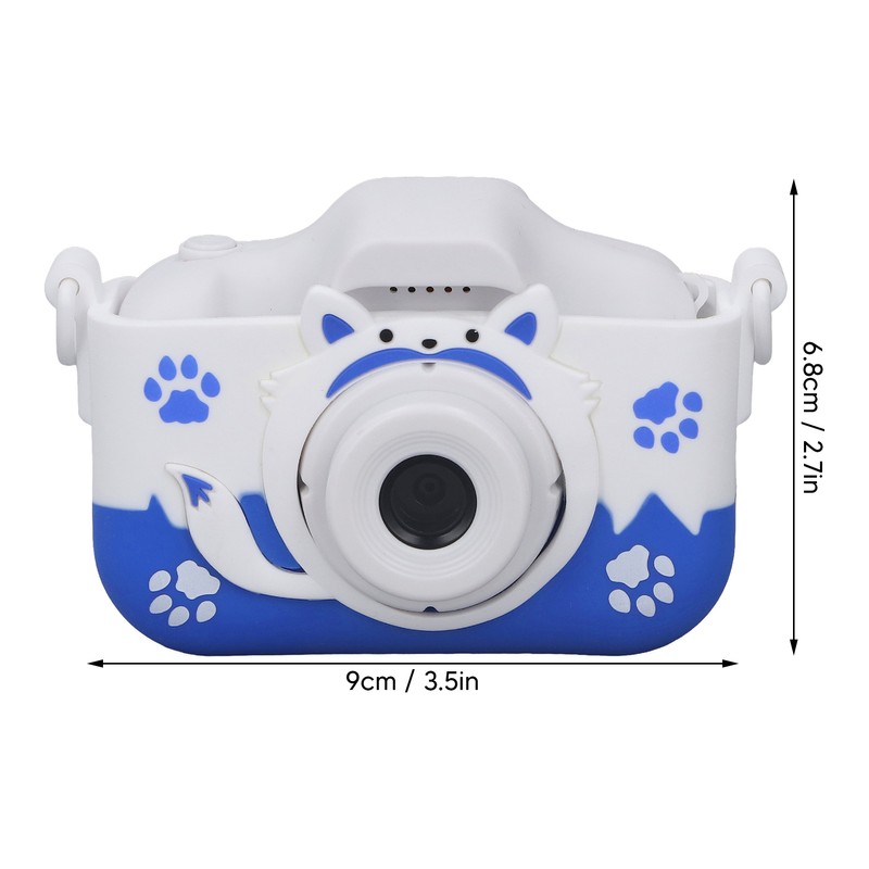 Kids Camera Small Portable Blue Children's Cute Cartoon Fox Shape