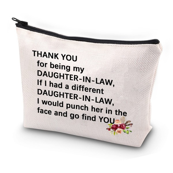 JYTAPP To My Daughter-in-Law Gifts - Bolsa de maquillaje para hija con texto en inglés «The Only Thing Better Than having You As My Daughter-in-lawter-in-lawter-Cosmebag, Thank you for being my daughter in law, Moda