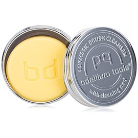 Bdellium Tools Cosmetic Brush Cleanser (Solid Brush Soap) with Cleaning Pad - Citrus Lemon Scent (Yellow)