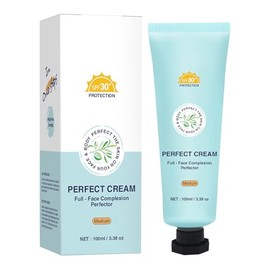 Crema rostro y cuerpo, cubre imperfecciones, unifica el tono, resistente al agua y al sudor, larga duración, 100 ml