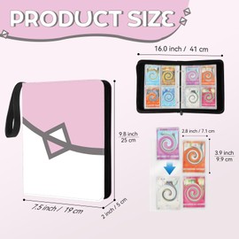 Card Binder 4-Pockets, 448 Cards Holder with 56 Removable Sleeves, 3-Ring Zipper Sports Book Compatible with TCG, MTG and Game Cards, Trading Card Collector Album, Gifts for Boys and Girls