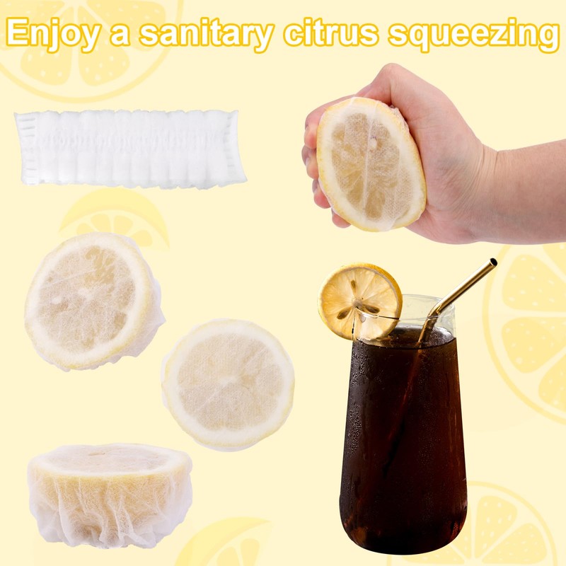 100pcs Lemon Stretch Wraps, Reusable Lemon Fresh Squeezer Bags Lemon