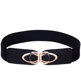 Beltox Womens Belts Elastic Stretch Cinch Plus Fashion Dress Belts for ladies (Black and Khaki 2pack, Waist 26"-43"(66CM-108CM))