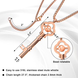 COLOSBUY Breathing Easy Necklace, Anxiety Necklace Turnable, Yoga Mindful Meditation Stress Relief Breathlace,Stainless Steel Breathe Pendant (Rose Gold)