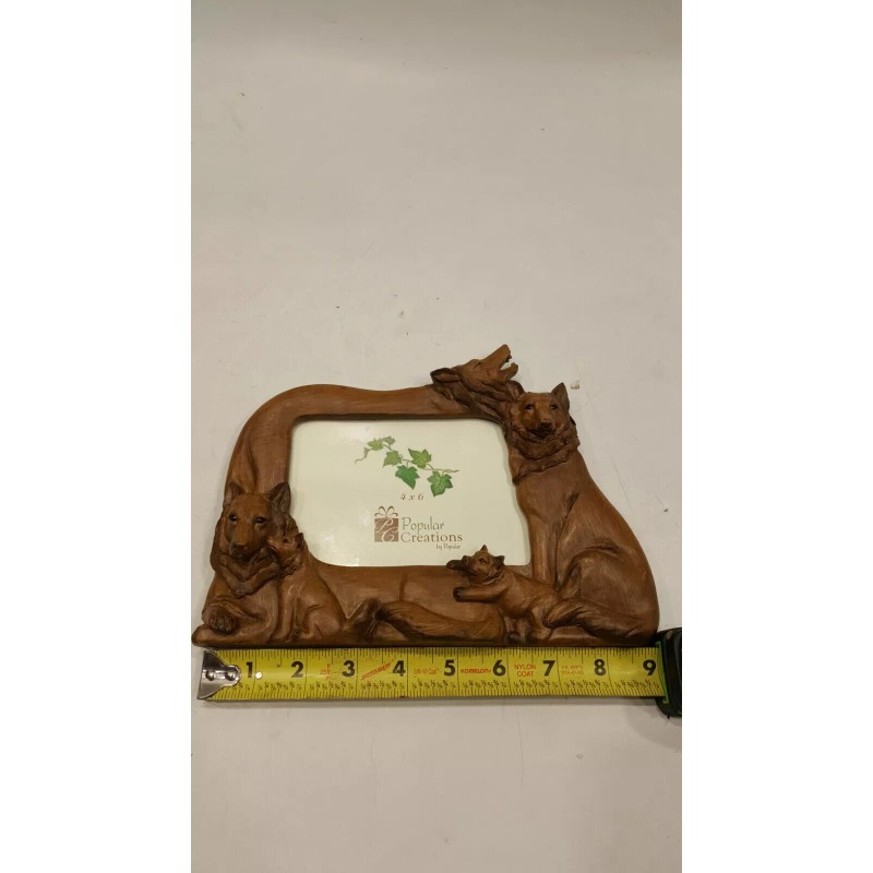 Wolf NW020 Wolf Photo Frame Carving Work with wolves +