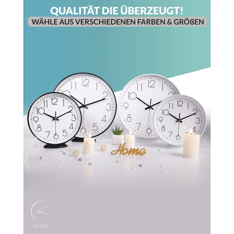 LATENO - Wall Clock for Standing or Hanging - Gold
