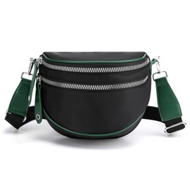 FANDARE Casual Shoulder Sling Bags Teens Crossbody Bag Girls Saddle Satchel Bag Lightweight Multifunctional Messenger Bag for Sport Campus Hiking Cycling Daily Use Waterproof Nylon Oxford Black