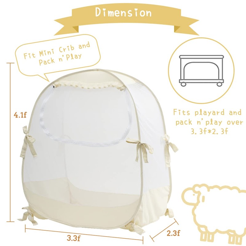 L RUNNZER Pop Up Pack N Play Tent, Baby Net