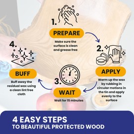 Premium Food-Safe Beeswax Wood Polish & Furniture Wax – Hand Poured Wood Conditioner | Eco-Friendly & Non-Toxic | Protects & Restores All Wood: Furniture, Toys, Cutting Boards, Ornaments (3.5 Fl Oz)