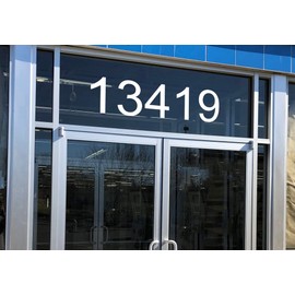 Gold - Storefront Address Numbers - 7" Tall - Custom Vinyl Decal - Die Cut Sticker - Business Glass Window