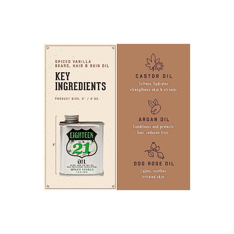 18.21 Man Made Aceite para Barba, Piel y Cabello Spiced