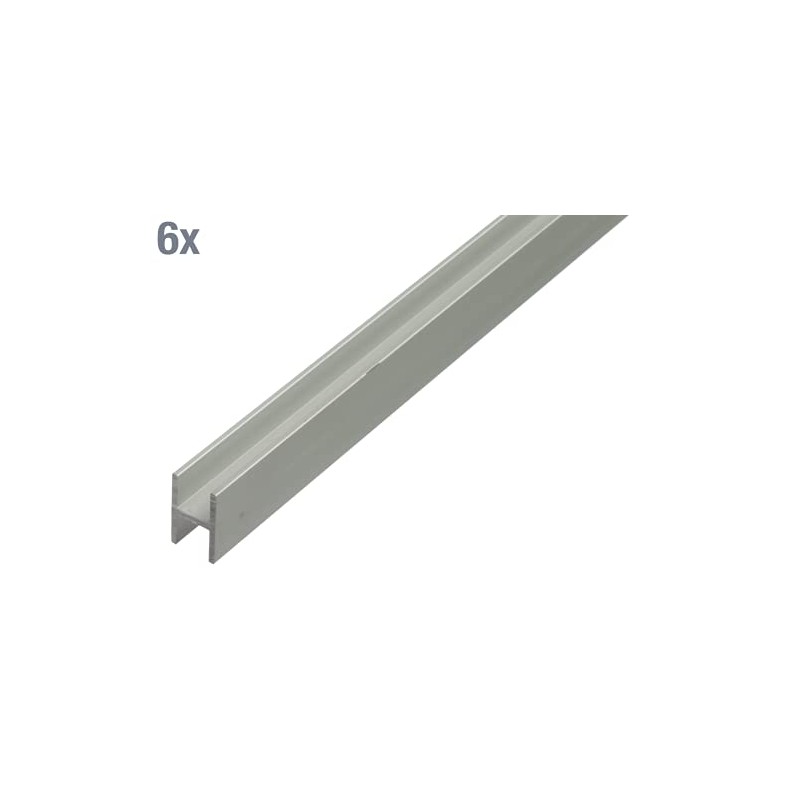 Alberts 498405 H-Profile Aluminium Anodised Silver 1000 x 9.1 x