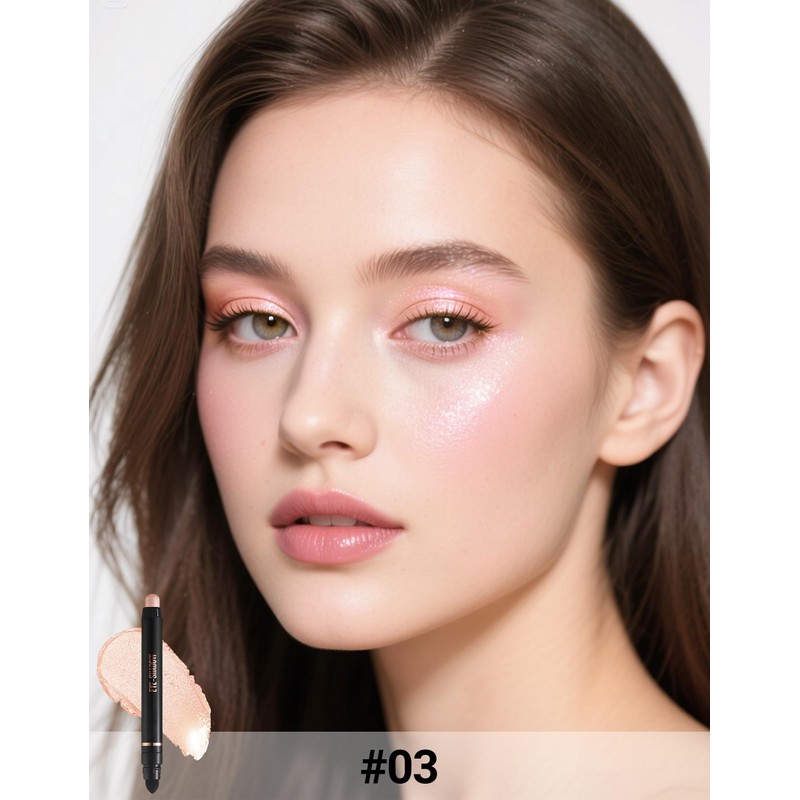 Erinde Pink Eyeshadow Pen, Glitter Cream Eyeshadow Stick, Long-Lasting &