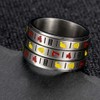 INRENG Men's Stainless Steel 14mm Wide Spinner Ring Band 3