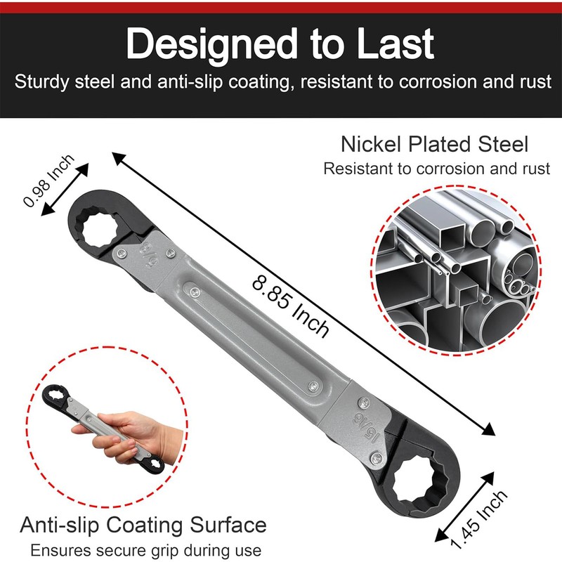 Angle Stop Wrench 15/16in 5/8in Professional Double Ended Plumber Spanner
